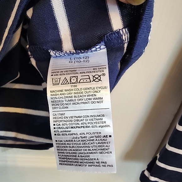 Old Navy Girl's Navy Striped Shirt - Picture 5 of 5
